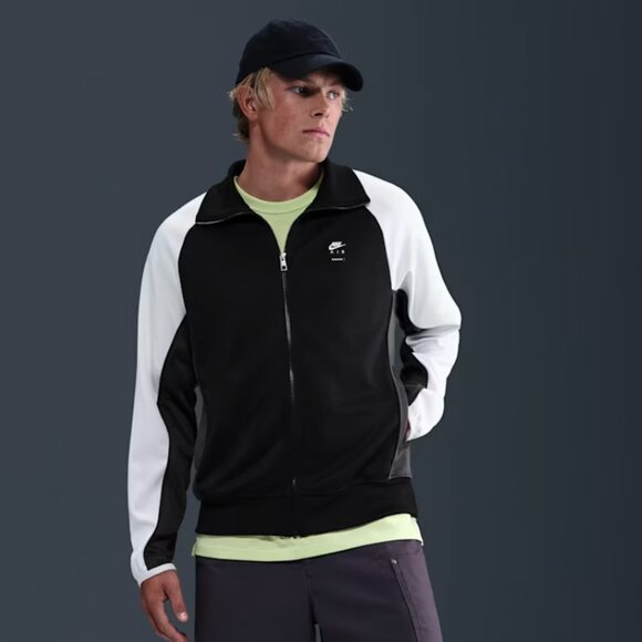 NEW w/ Tag Nike Air Men's Poly-Knit Full-Zip Jacket Black/White/Anthracite/Black - Picture 1 of 6